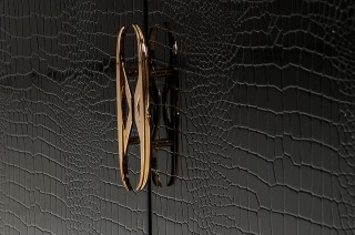Amazing Black Crocodile and Rose Gold Dining Table