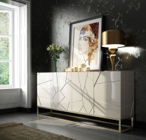 Light Beige High Gloss Buffet for Dining Room