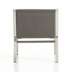 Modern Gray Bonded Leather Stainless Steel Base Chair