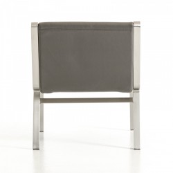 Modern Gray Bonded Leather Stainless Steel Base Chair