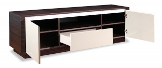 Contemporary Walnut Long Console with Storage Drawers