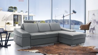 Elegant Real Leather Sectional with Chaise