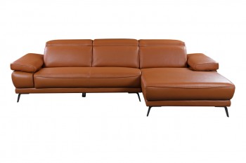 Exquisite Leather Sectional with Chaise