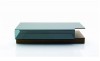 Contemporary Coffee Table with Curved Glass Top in Oak Wood