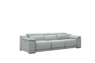 Contemporary Stylish Leather 3Pc Sofa Set with Chrome Legs