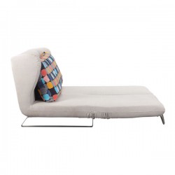 Fabric Contemporary Sofa Bed with Chrome Legs and Pillows