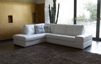 Full Italian Leather L-shape Furniture with Optional Ottoman