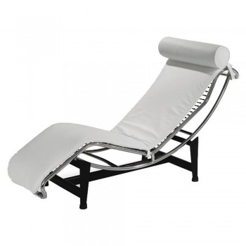 White Leather Chaise Lounge with High Density Relaxing Cushion White Leather Chaise Lounge with High Density Relaxing Cushion