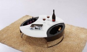 Contemporary Round Coffee Table with Storage