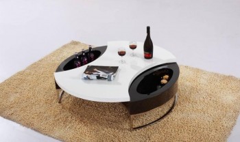 Contemporary Round Coffee Table with Storage