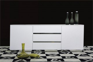 White Contemporary CrocodileTextured and Lacquer Buffet