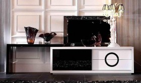 High Gloss Lacquer TV Stand with Extension