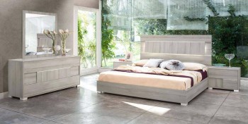 Made in Italy Quality Elite Modern Bedroom Set with Headboard Light Made in Italy Quality Elite Modern Bedroom Set with Headboard Light