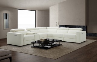 Breathtaking White Sectional with Italian Leather