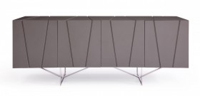 Modern Grey High Gloss Buffet for Living Room