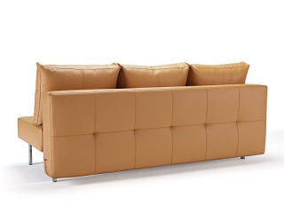 Deluxe Contemporary Camel Leather Sofa Bed