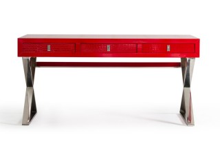 Transitional Red Crocodile Office Desk