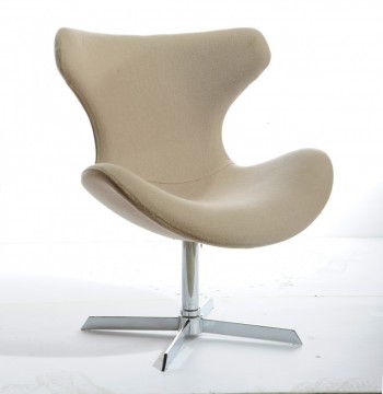 Classic Beige Fabric Chrome Base Chair