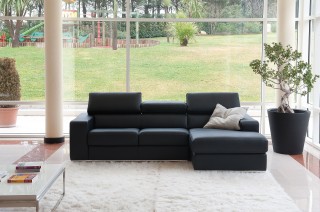 Advanced Adjustable Covered in All Leather Sectional with Pillows