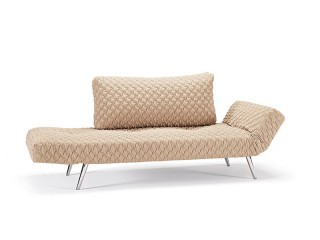 Comfy Daybed Sofa Bed in Sand Finish with Textured Upholstery