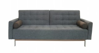 Beige or Grey Contemporary Tufted Fabric Sofa Bed