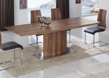 Spain Made Walnut Dining Table with Pedestal Support