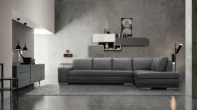 Contemporary Full Italian Leather Sectionals