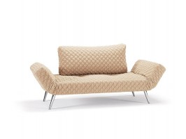 Comfy Daybed Sofa Bed in Sand Finish with Textured Upholstery