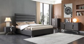 Refined Leather High End Bedroom Furniture