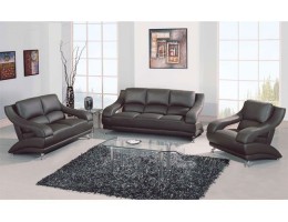 Versatile Shaped Leather Upholstered Living Room Set