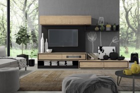 Matte Natural Wall Unit for Living Room
