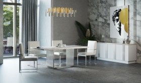 Luxurious Rectnagular Stone Dining Room Furniture