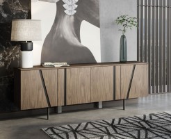 Modern Walnut Veneer Buffet for Living Room