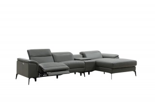 Contemporary Modern Leather L-shape Sectional