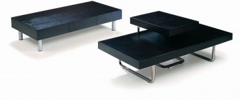 Contemporary Coffee Table Set with Chrome Metal Legs
