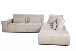 Advanced Adjustable Modern Leather L-shape Sectional with Pillows