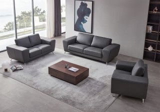 3 PC Classic Italian Leather Living Room Set