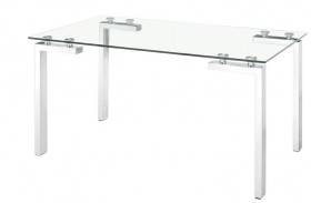 Roca Dining Table with Chromed Steel Legs