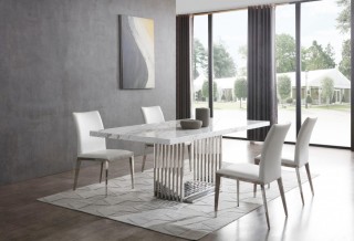 Luxurious Rectnagular Stone Dining Room Furniture