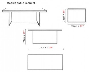 Contemporary Madrid Lacquered Dining Table