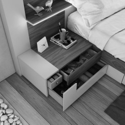 Elegant Wood Luxury Platform Bed with Drawers