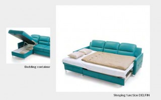 Fashionable Tufted Top Grain Leather Sectional