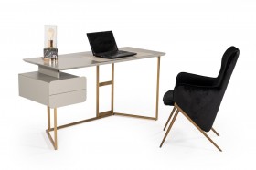 Modern Grey and Bronze Office Desk