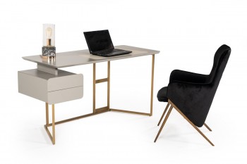 Modern Grey and Bronze Office Desk