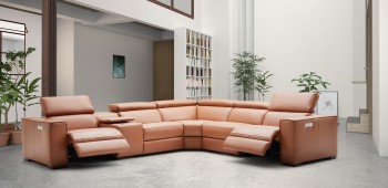 Advanced Adjustable Leather Corner Sectional Sofa with Cushions