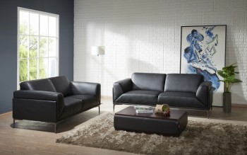 Menphis Black Leather Contemporary Sofa Set Menphis Black Leather Contemporary Sofa Set