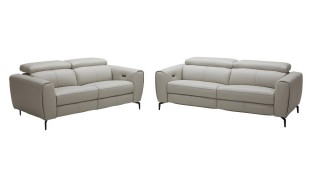 Premium Italian Leather Sofa Set with Recliner Seats