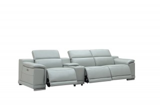 Contemporary Stylish Leather 3Pc Sofa Set with Chrome Legs