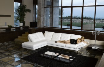 Exclusive Modern Top-Grain Italian Sectional