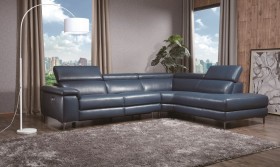 Elegant Curved Sectional Sofa in Leather